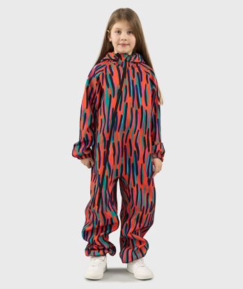 Waterproof Softshell Overall Comfy Orange Ränder Jumpsuit