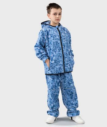 SET - Polar Fleece Pants And Hoodie Abstract Clouds